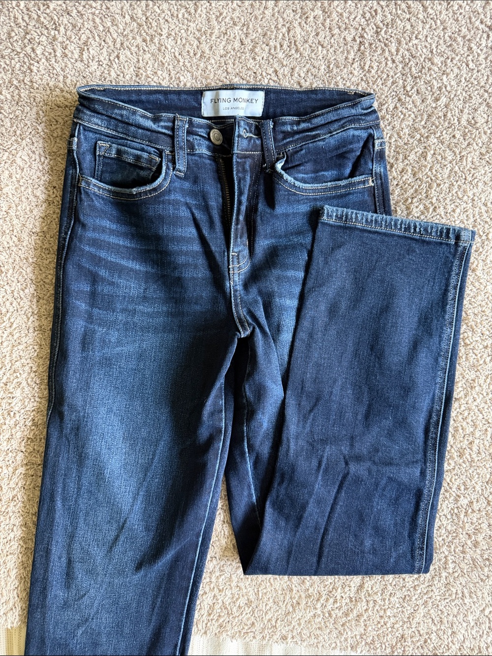 Flying Monkey Women’s Dark Blue Slim Straight Jeans